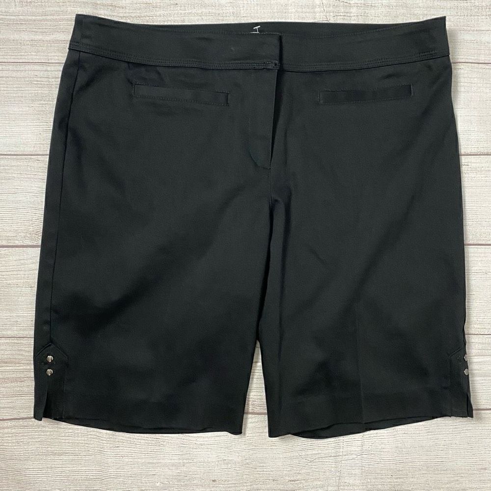 Cache women 14 cotton blend dress shorts black